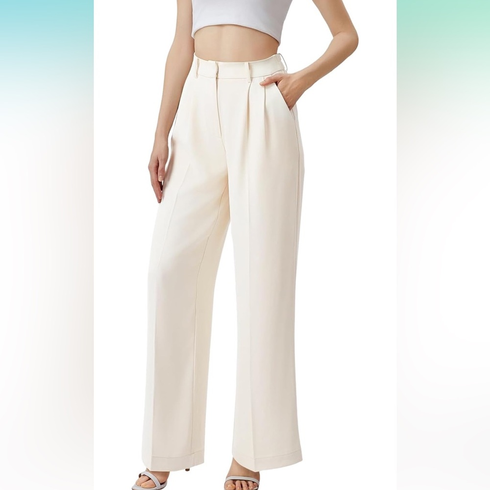 Women’s Cream Wide-Leg Trousers